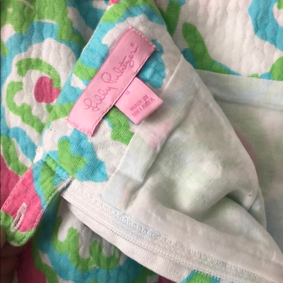 Lilly Pulitzer Turquoise & Pink Skirt w/ Lace Trim - Picture 2 of 3